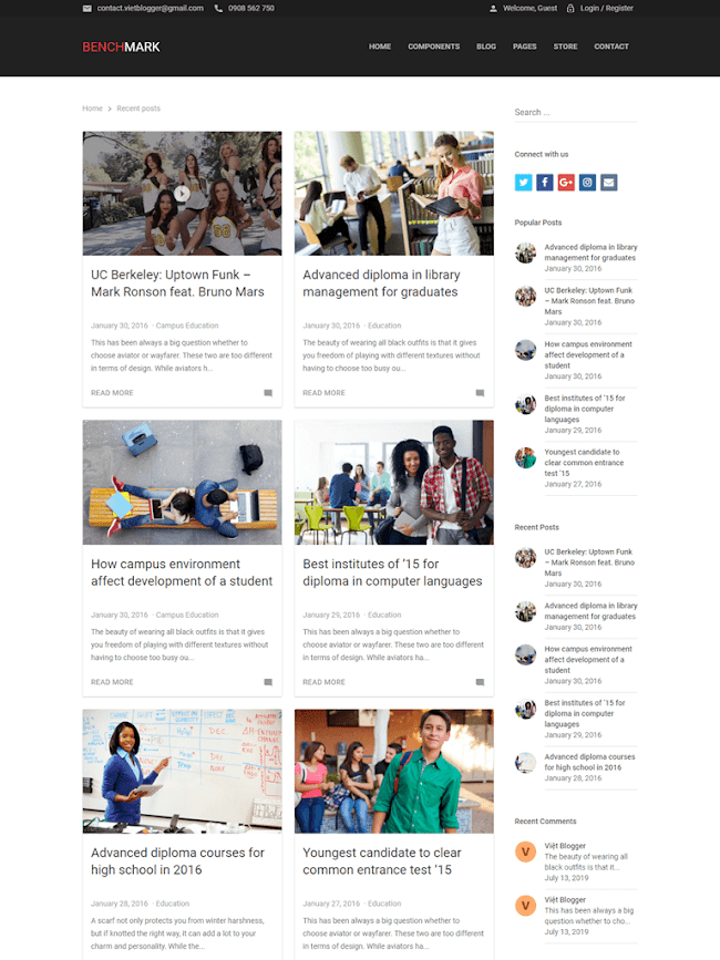 Landing Blogspot giáo dục giới thiệu khóa học online